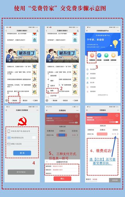 党费缴纳示意图